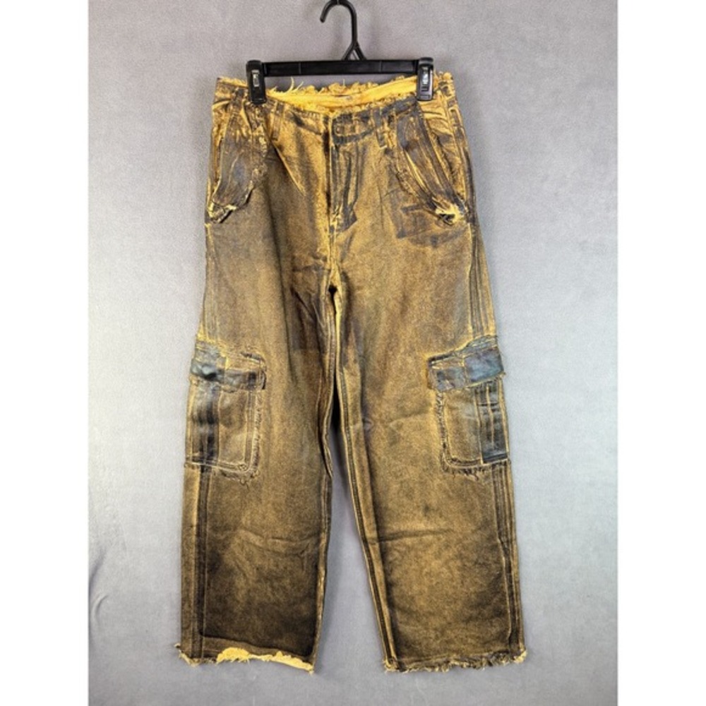 Hours Mens Cargo Jeans‎ 30x34 Baggy Skater Y2K Hip Hop Distressed Grunge USA Y2K